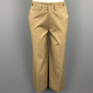 RALPH LAUREN Black Label Size 2 Khaki Cotton / Silk Wide Leg Dress Pants